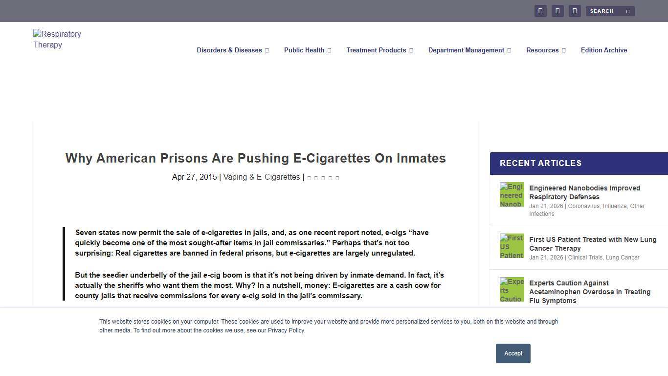 Why American Prisons Are Pushing E-Cigarettes On Inmates